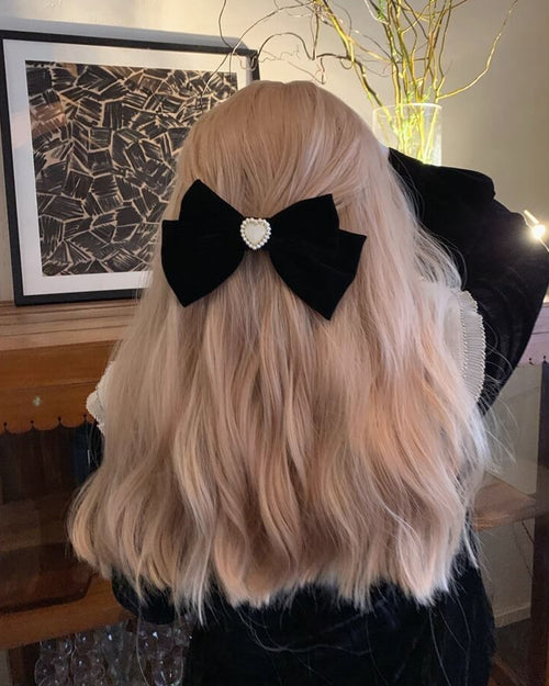 漆黒のときめきハートリボンバレッタ