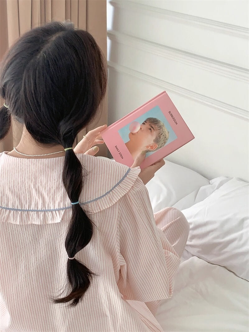 【2点セット】星降る夜のストライプルームウェア（全2色）