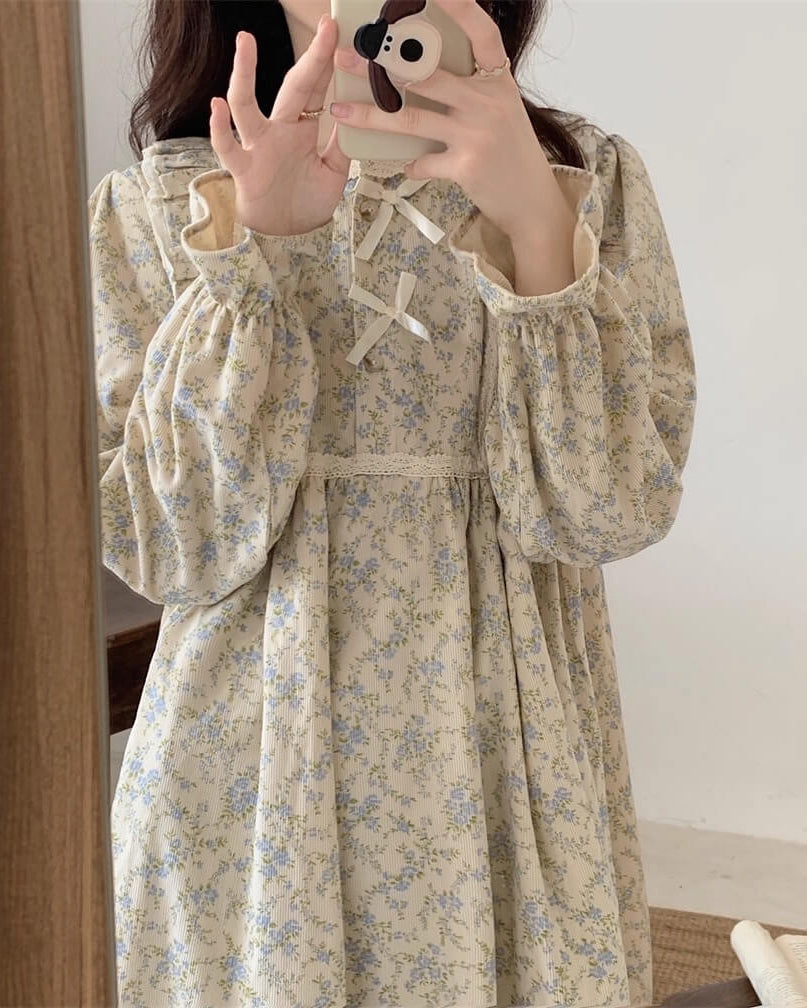 【選べる2タイプ】花咲く窓辺でまどろむルームウェア（全2色）