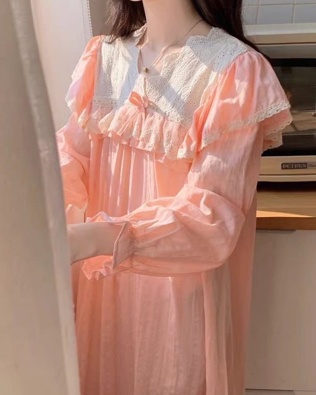 【選べる2タイプ】月明かりのレースと夢語りルームウェア（全2色）