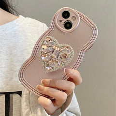 名入れ♡キラキラシェル✨ラメ✨ドロップハートチャームブルー系♡iPhoneケース 公式】きらきらハートがときめくiPhoneケース - プリンセスガーリー