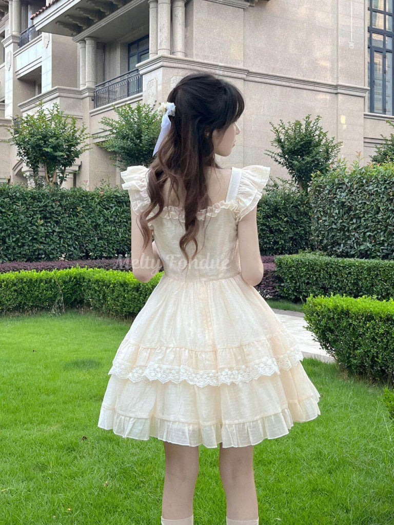 公式】【花びらのように揺れるフリル】夢みる花びらの舞踏会ワンピース