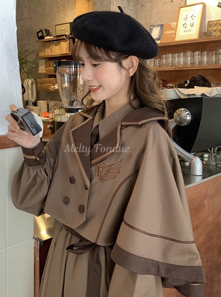 franche lippee ♡ワンピースコート レース　フード 取外可 金釦 公式】【魔法使い風】【ケープ付き2点セット】一目惚れの出会い
