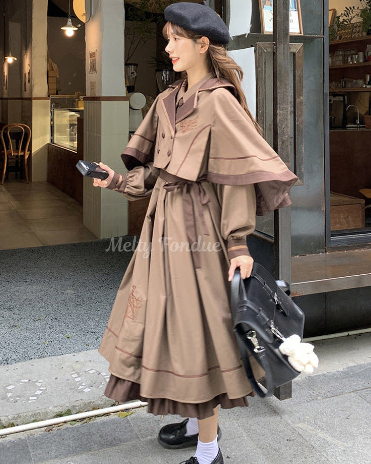 【魔法使い風】【ケープ付き2点セット】一目惚れの出会いワンピース