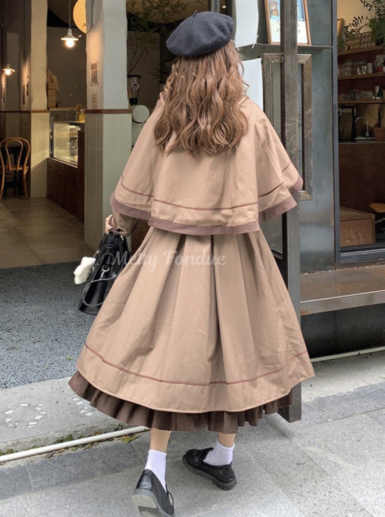 【魔法使い風】【ケープ付き2点セット】一目惚れの出会いワンピース