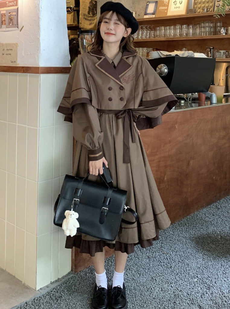 【魔法使い風】【ケープ付き2点セット】一目惚れの出会いワンピース