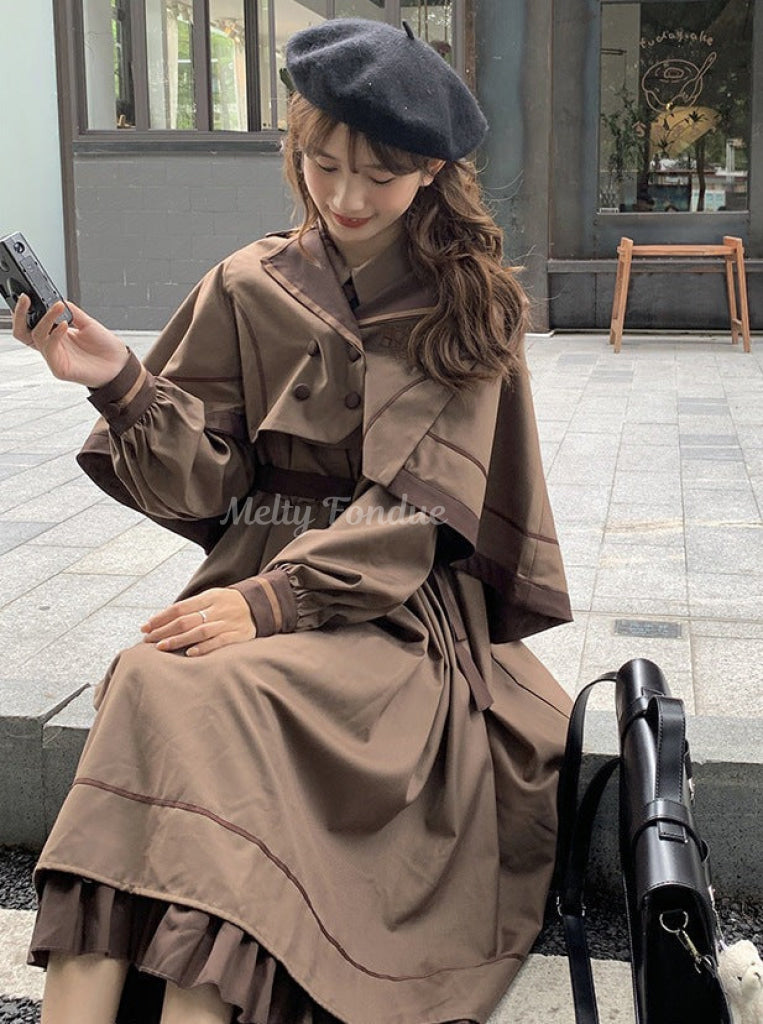 franche lippee ♡ワンピースコート レース　フード 取外可 金釦 公式】【魔法使い風】【ケープ付き2点セット】一目惚れの出会い