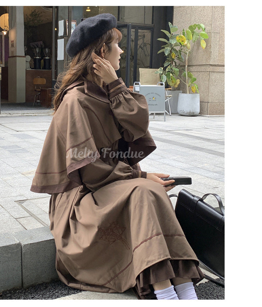 【魔法使い風】【ケープ付き2点セット】一目惚れの出会いワンピース