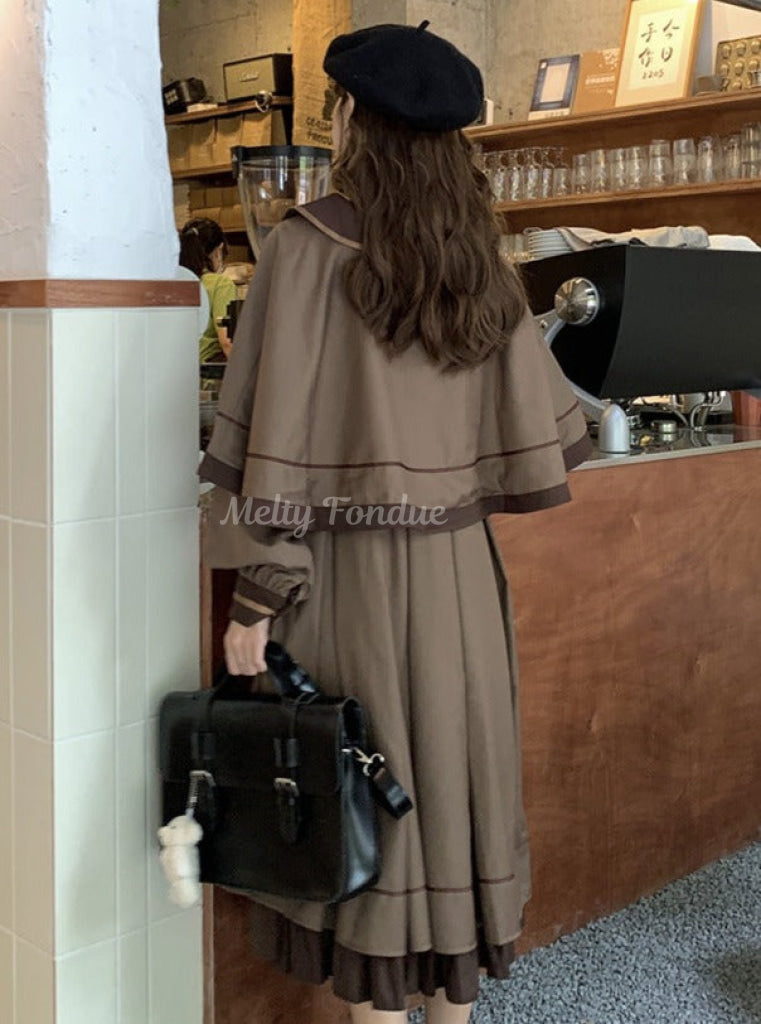 【魔法使い風】【ケープ付き2点セット】一目惚れの出会いワンピース