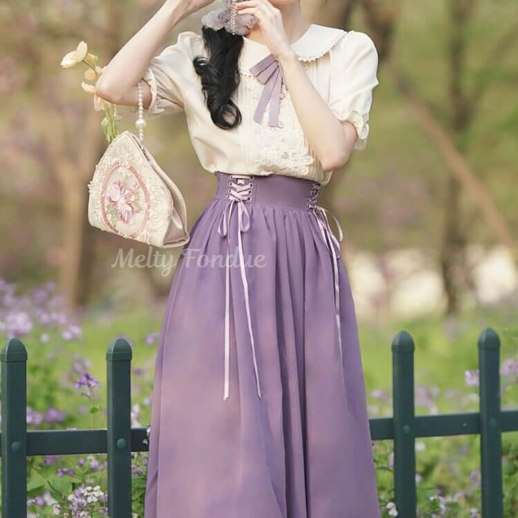公式】【ブラウスとスカートの2点セット】おとぎ話のお嬢様の微笑み