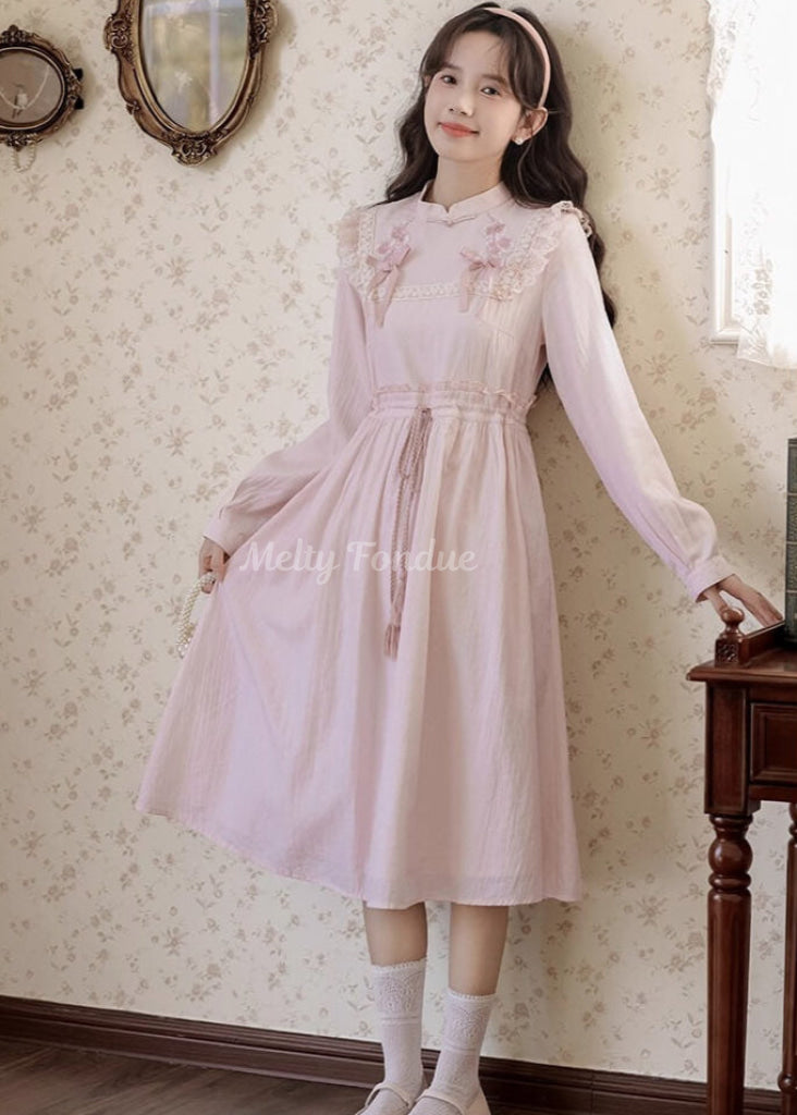 薔薇色の小道ワンピース