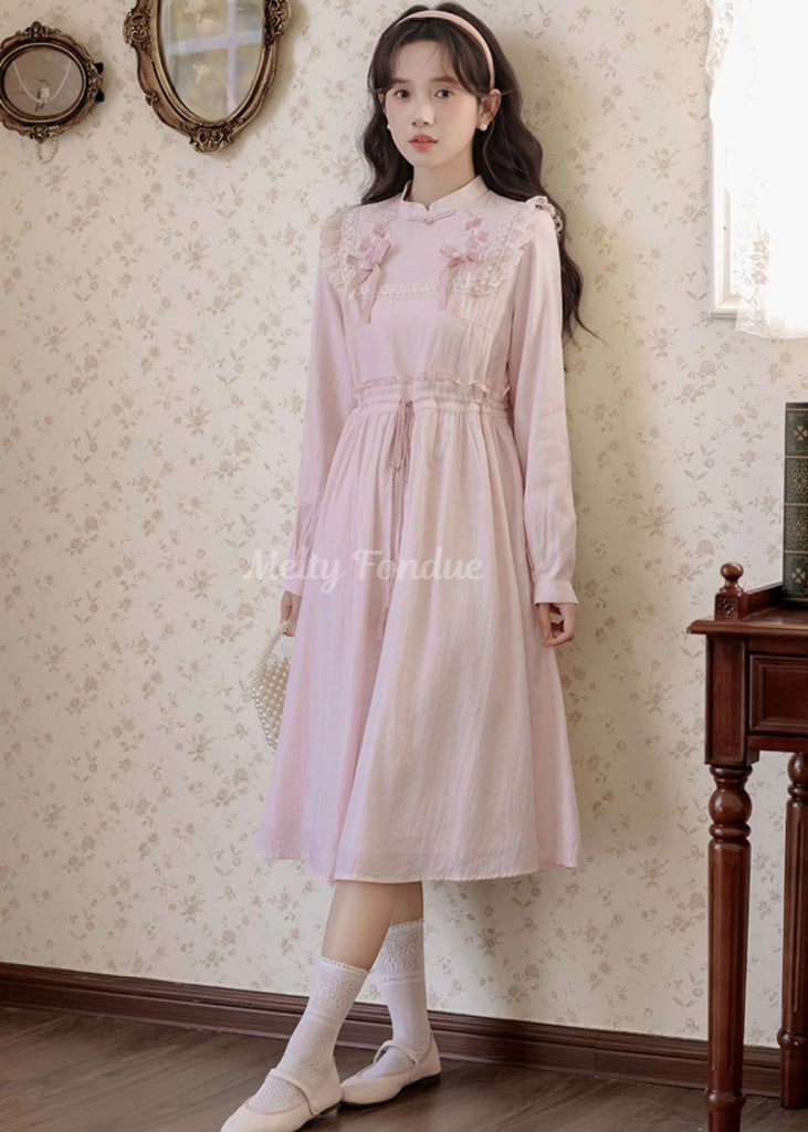 薔薇色の小道ワンピース