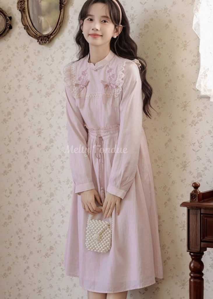 薔薇色の小道ワンピース