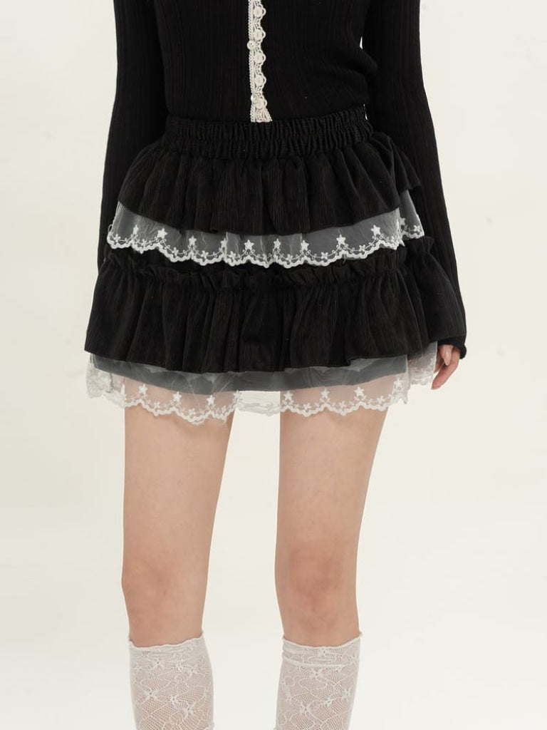 ふんわり柔らか天使のスカート（全3色） ブラック