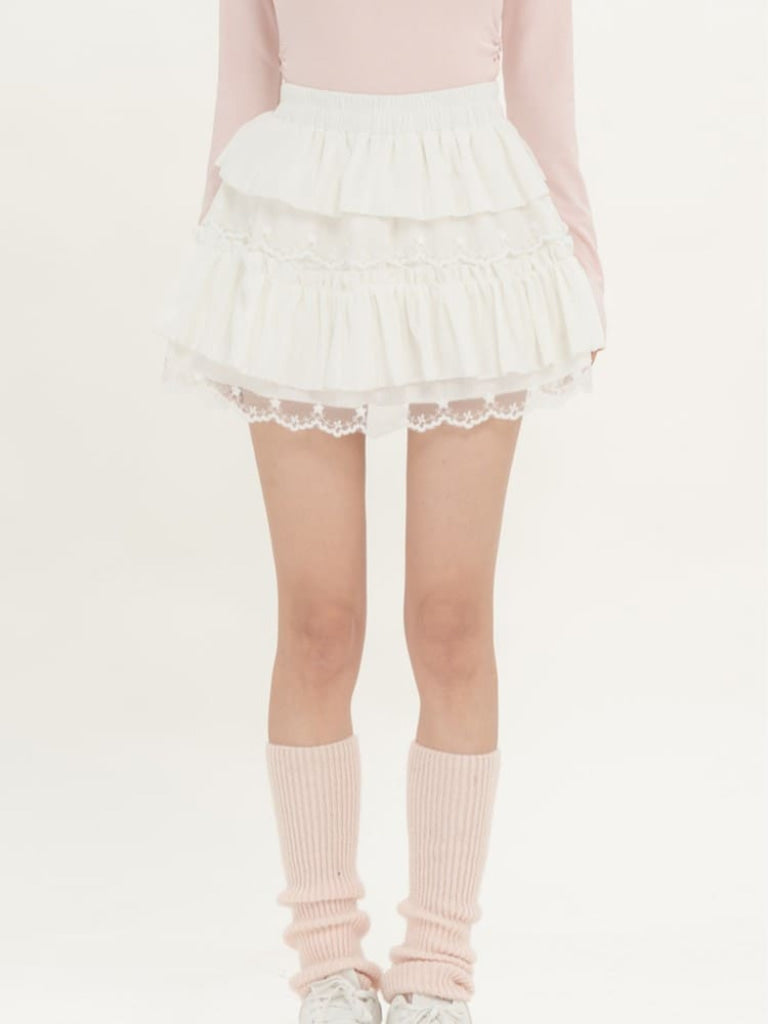 ふんわり柔らか天使のスカート（全3色） ホワイト