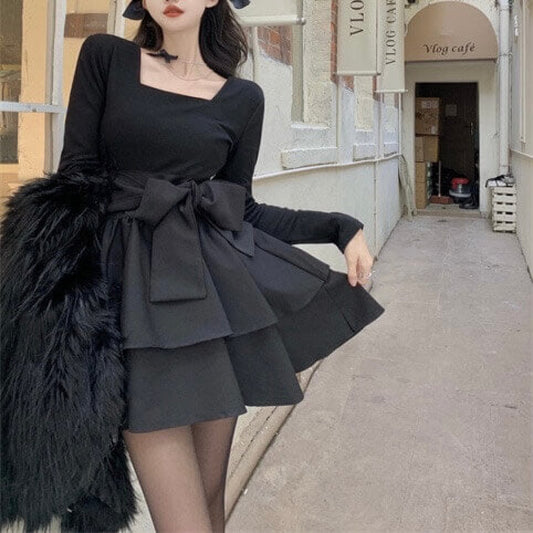 夢に見た晩餐会ワンピース（全２色） ブラック