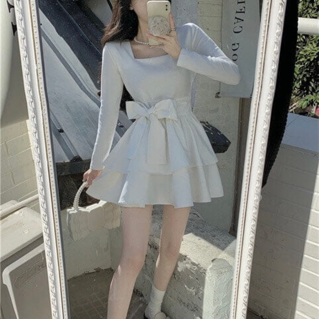 夢に見た晩餐会ワンピース（全２色） ホワイト