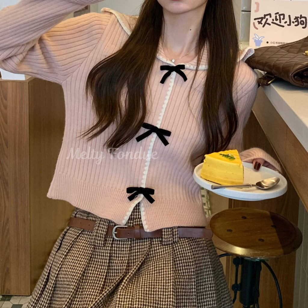公式】《ふんわり可愛い、恋ニット》リボンで結んだ運命トップス（全2