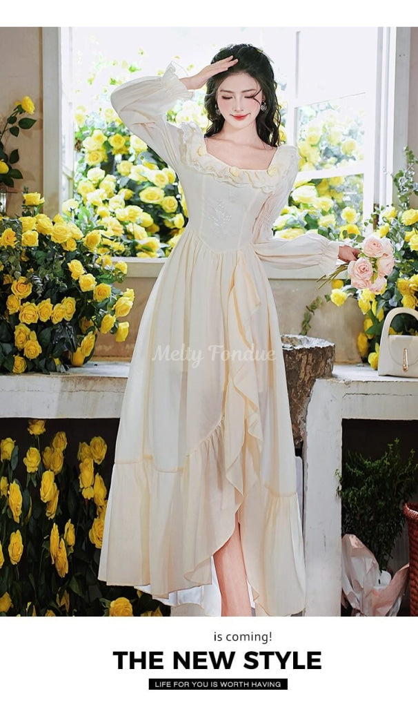 花咲く陽だまりの庭ワンピース