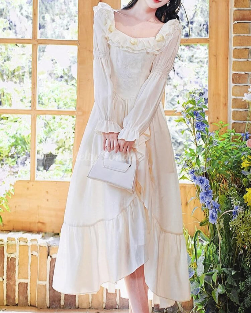 花咲く陽だまりの庭ワンピース