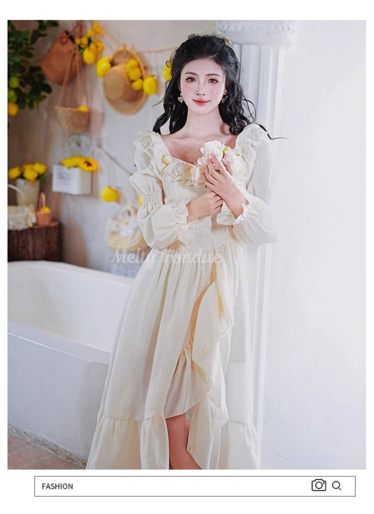 花咲く陽だまりの庭ワンピース