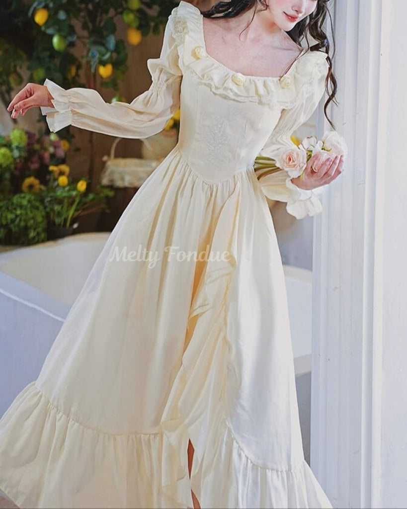 花咲く陽だまりの庭ワンピース