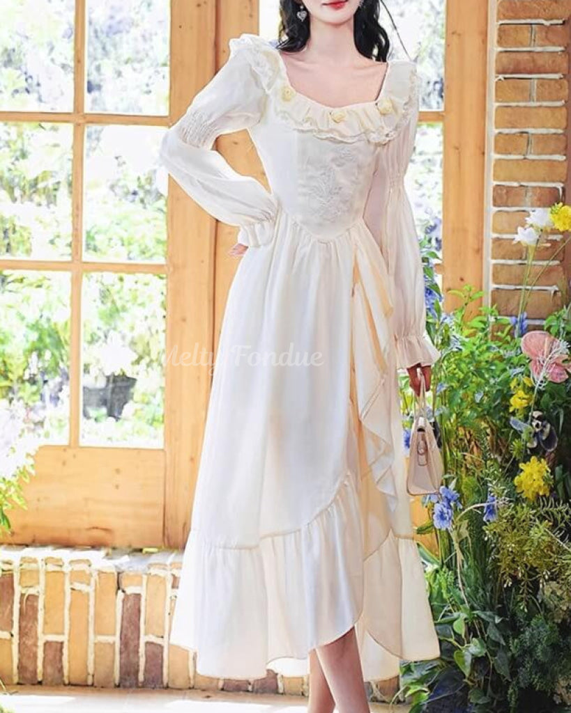 花咲く陽だまりの庭ワンピース