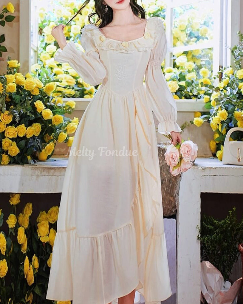 花咲く陽だまりの庭ワンピース