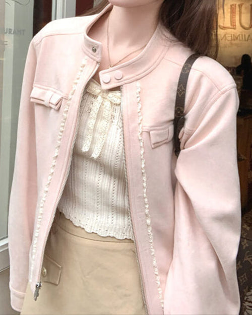 《さらっと快適、デイリー使いにも◎》ふんわり綿あめのロマンティックジャケット