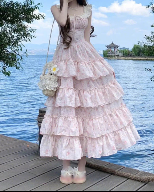 さざ波と踊る花びらワンピース（全2色）