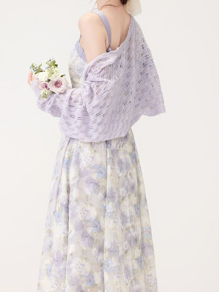 上品なお嬢様のマーブルワンピース