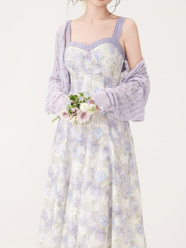 上品なお嬢様のマーブルワンピース