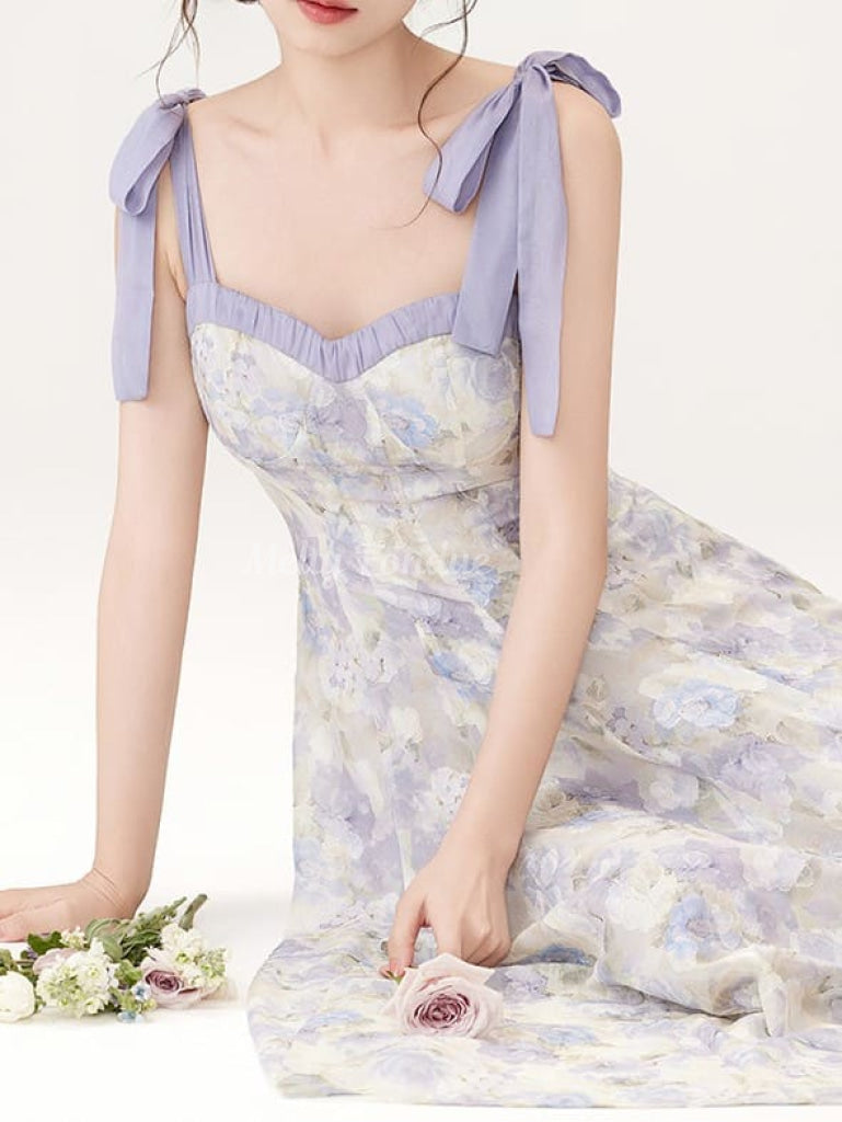 上品なお嬢様のマーブルワンピース