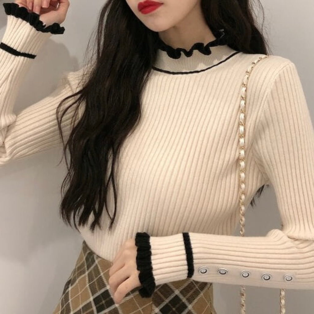 おしゃれなあの子の愛されニットトップス（全３色） ホワイト