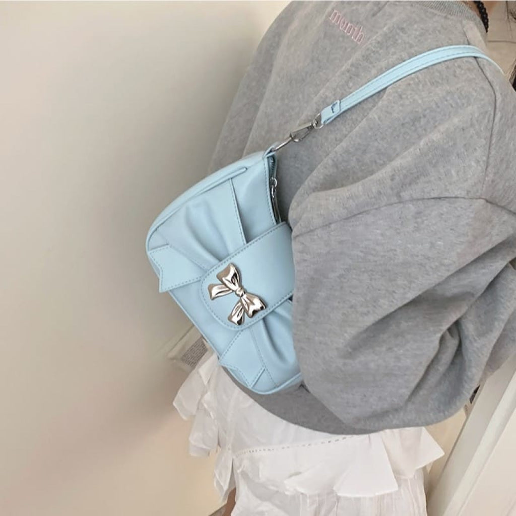 ときめく内緒のおとぎ話リボンバッグ（全4色） ライトブルー