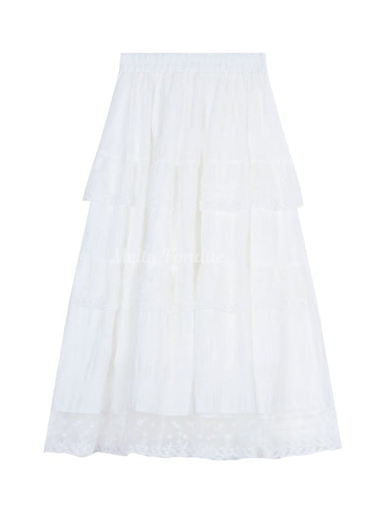 おとぎ話を駆け巡る幸せの鳥ティアードスカート