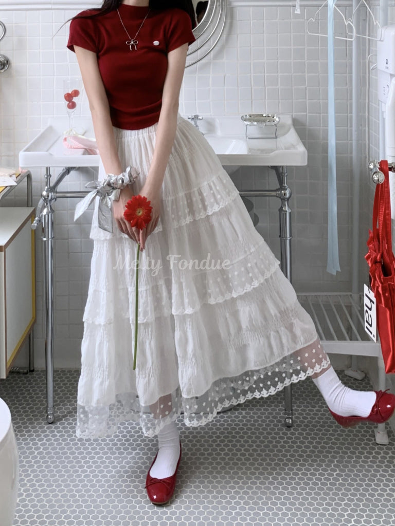 おとぎ話を駆け巡る幸せの鳥ティアードスカート