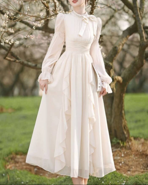 【心まで軽くなるふんわり感】優美に咲く月光のワンピース