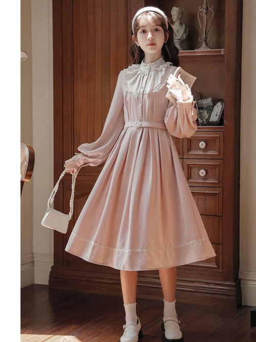 【一枚で可憐な印象に】花香る桃色の恋心ワンピース