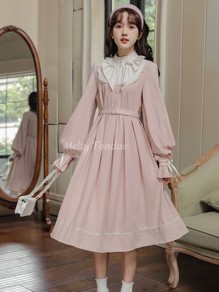 公式】【一枚で可憐な印象に】花香る桃色の恋心ワンピース