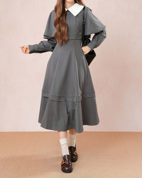 【一枚で主役級】午後の散歩道を歩くプリンセスワンピース