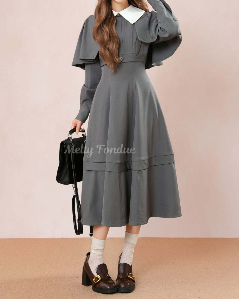 【一枚で主役級】午後の散歩道を歩くプリンセスワンピース