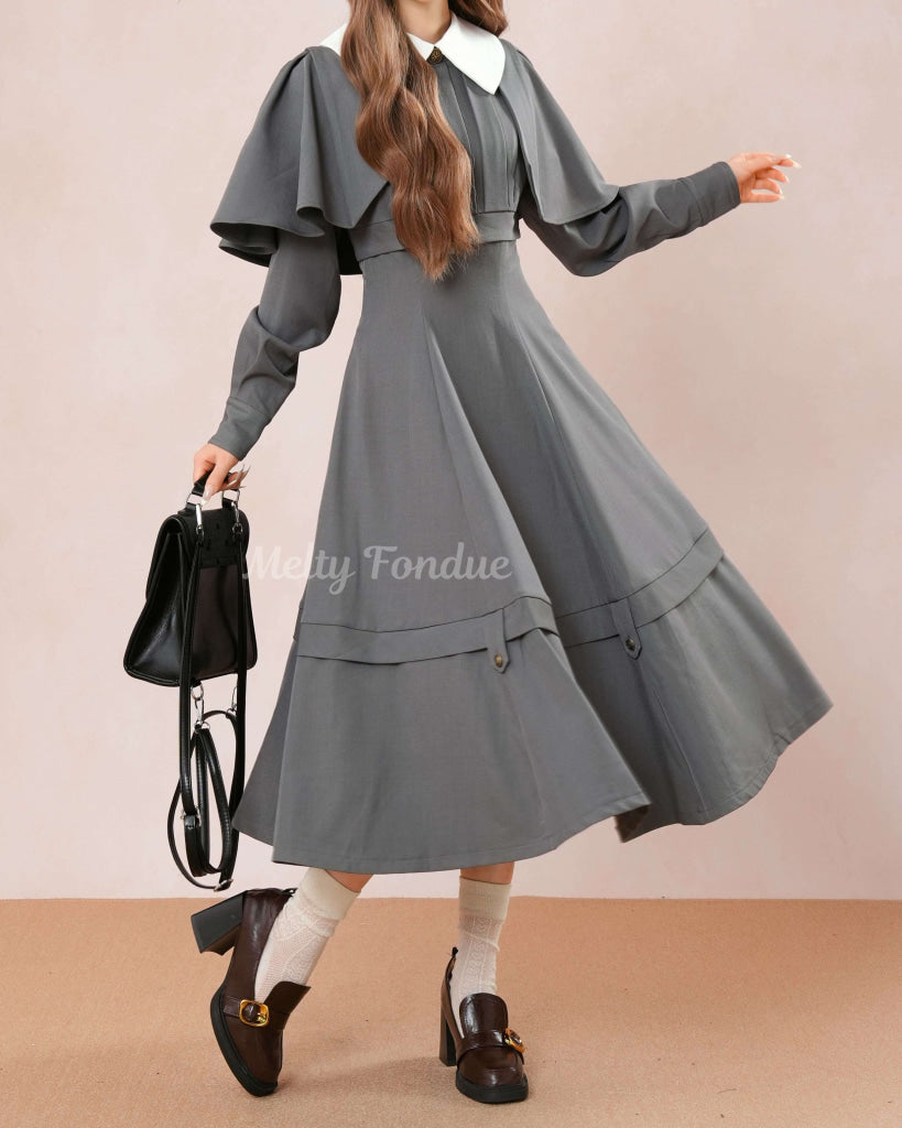 【一枚で主役級】午後の散歩道を歩くプリンセスワンピース