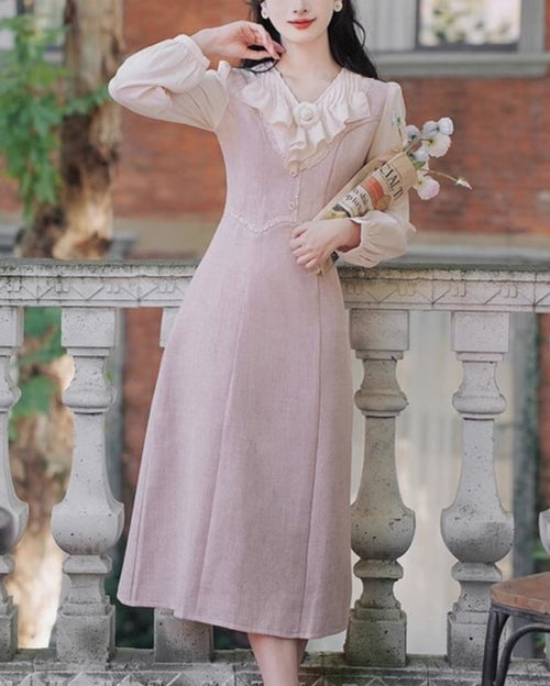 【一目惚れする優美ライン】花霞に溶ける夢のワンピース