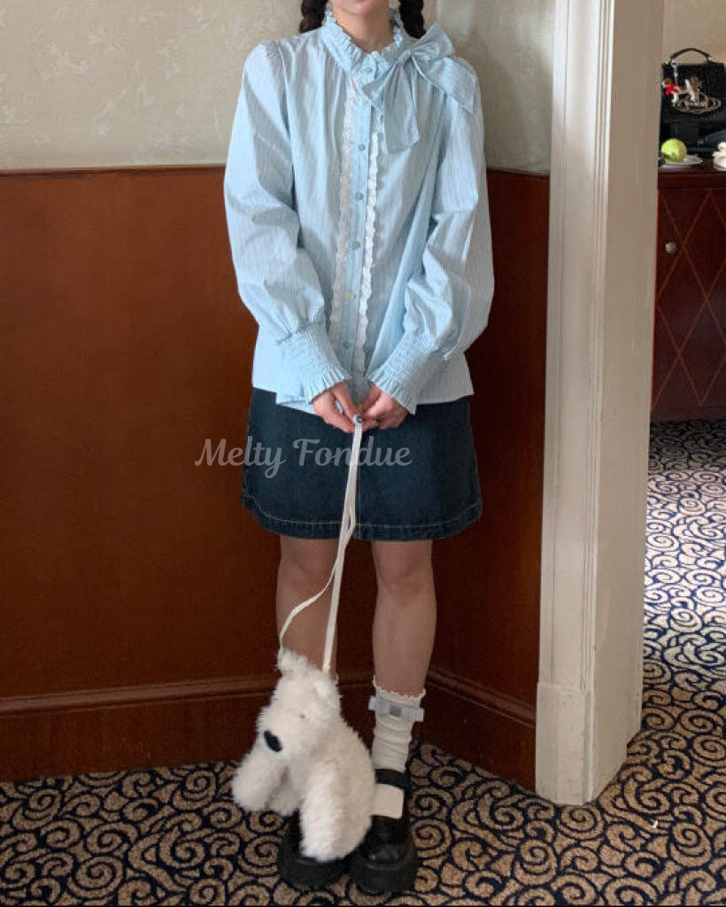 午後のティータイムに咲くお花ブラウス