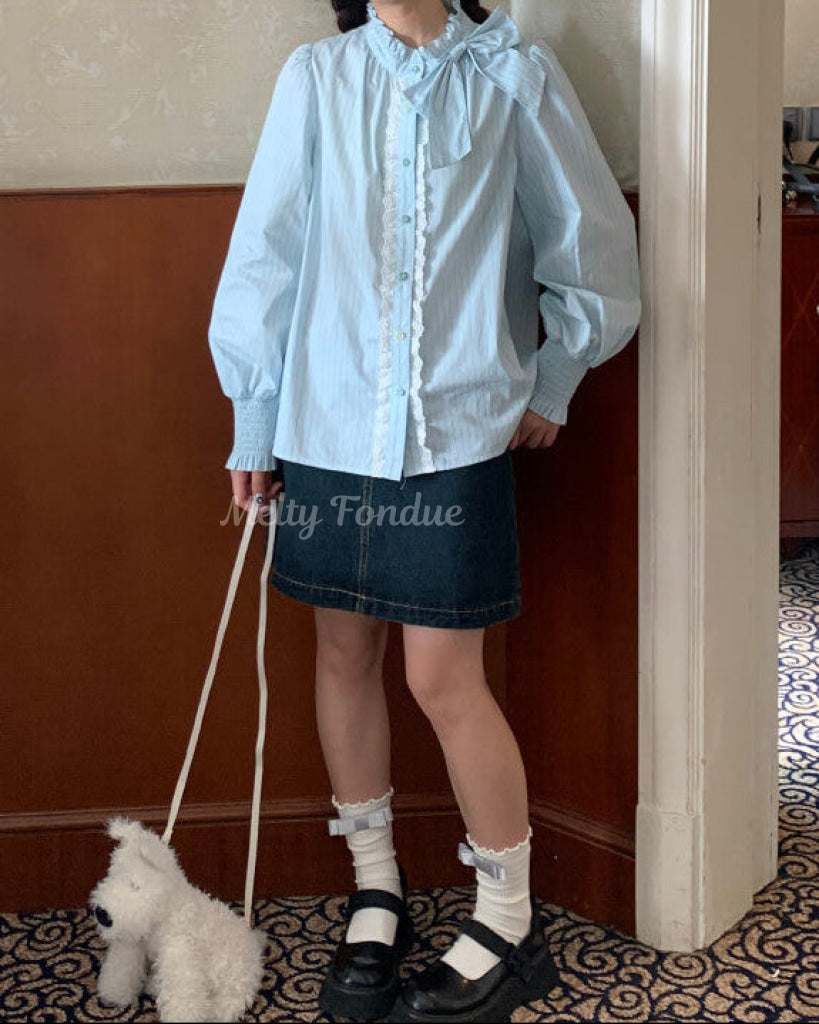 午後のティータイムに咲くお花ブラウス