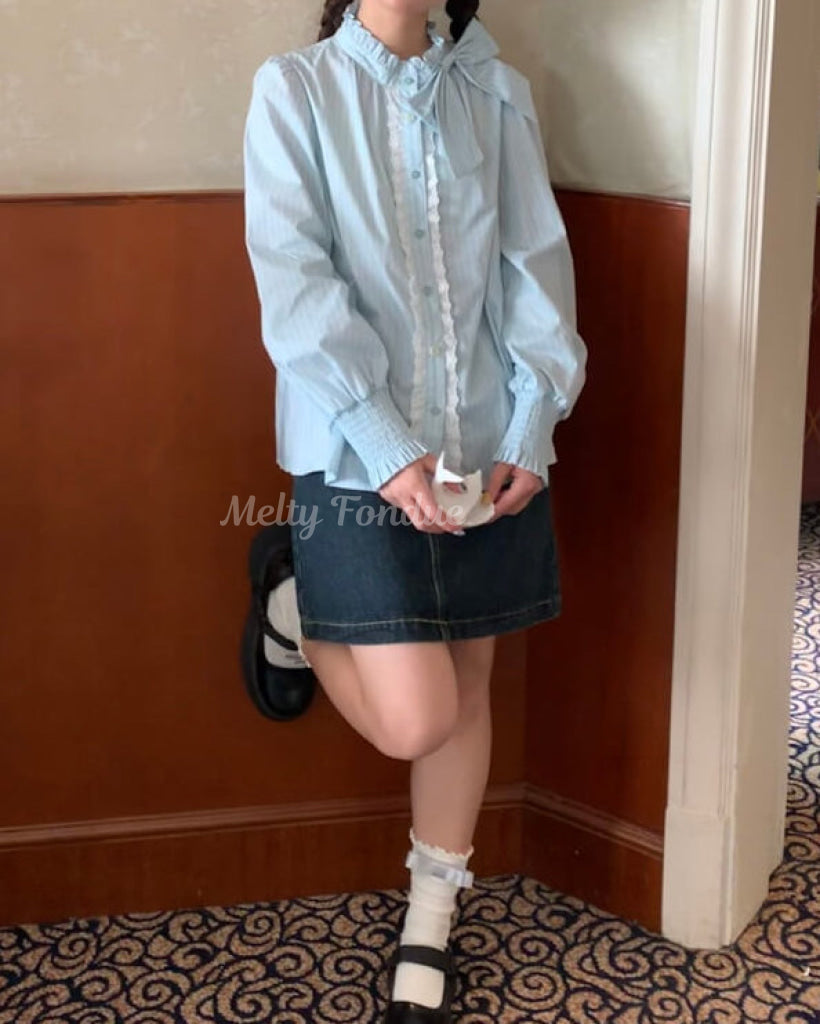 午後のティータイムに咲くお花ブラウス