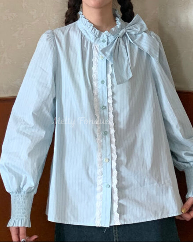 午後のティータイムに咲くお花ブラウス