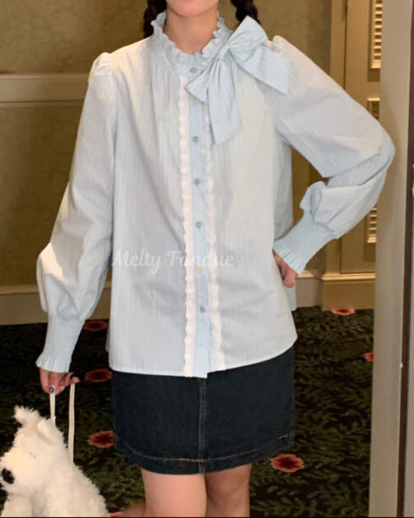 午後のティータイムに咲くお花ブラウス