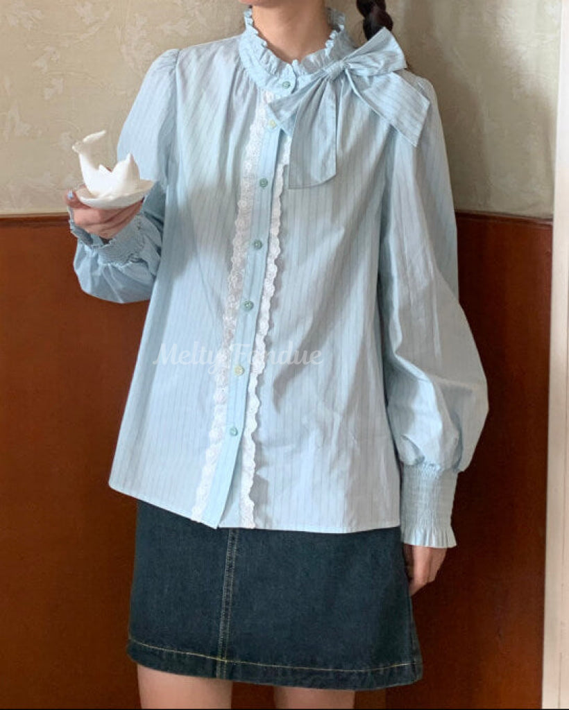 午後のティータイムに咲くお花ブラウス